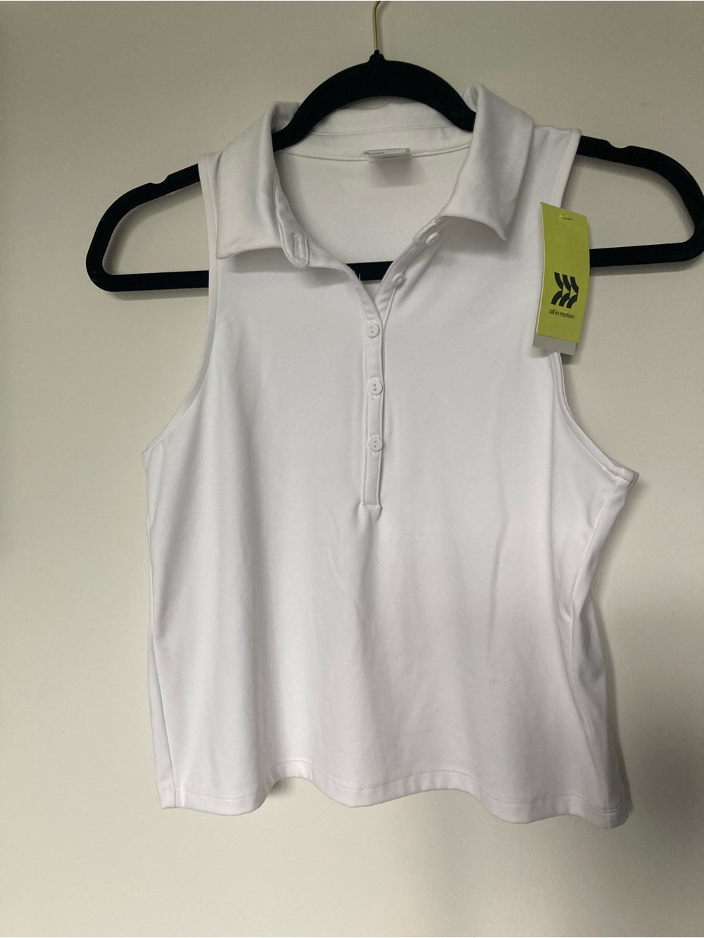NWT white Sleeveless tennis or golf Polo Tank Top - White M